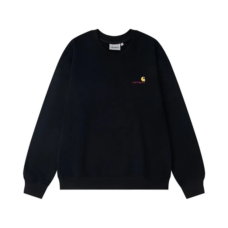 Classic heavy industry embroidery casual round neck loose couple terry hooded sweatshirt for men Ca