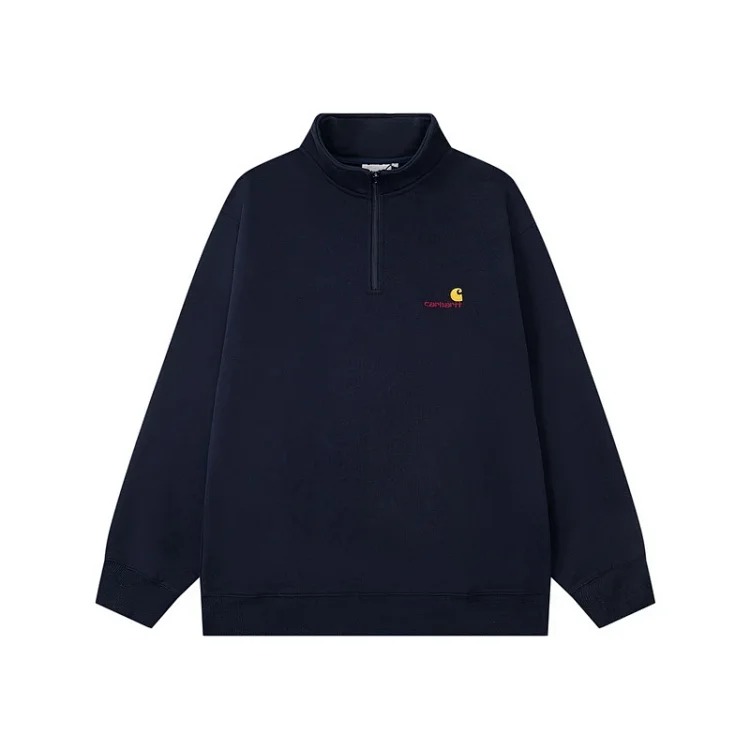 Classic heavy industry embroidery casual round neck loose couple terry hooded sweatshirt for men Ca