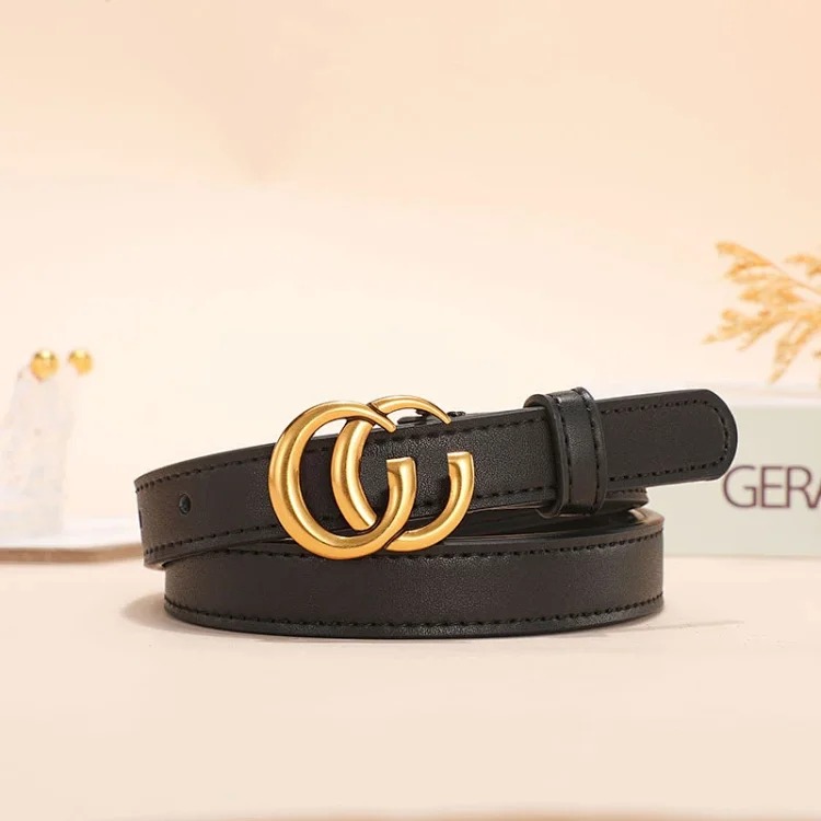 Double-sided cowhide belt gg fashion simple smooth buckle trouser bag couple