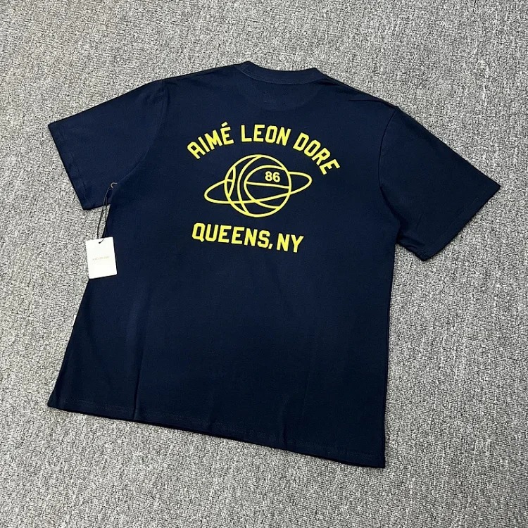 Color block LOGO letter men's and women's loose short-sleeved T-shirt