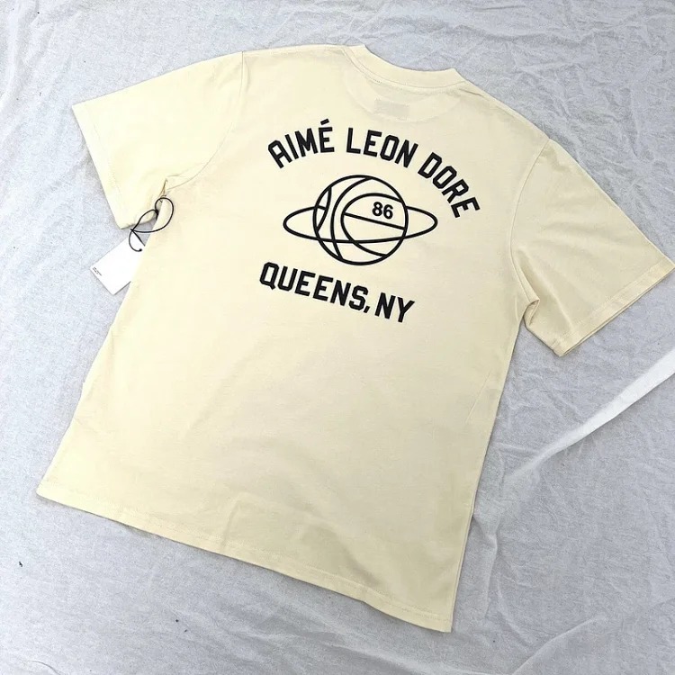 Color block LOGO letter men's and women's loose short-sleeved T-shirt