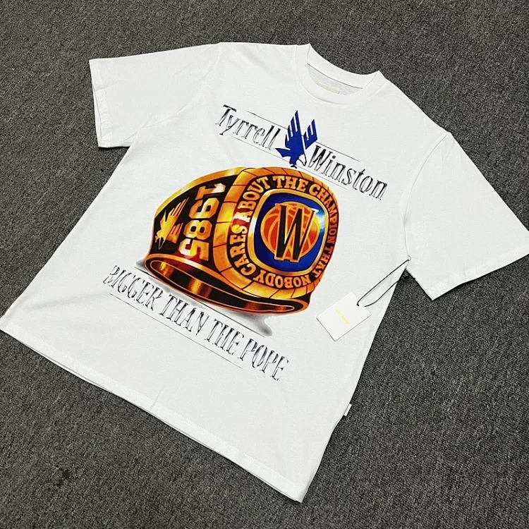 Color block LOGO letter men's and women's loose short-sleeved T-shirt