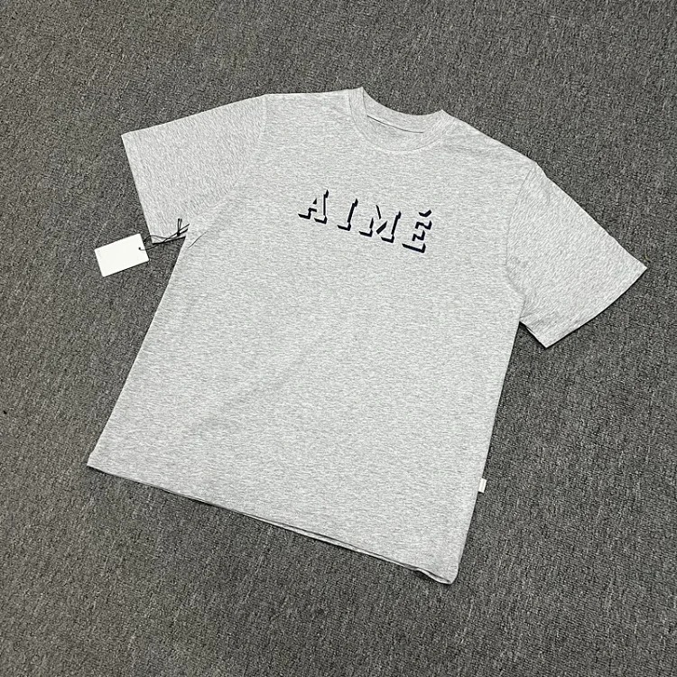 Color block LOGO letter men's and women's loose short-sleeved T-shirt