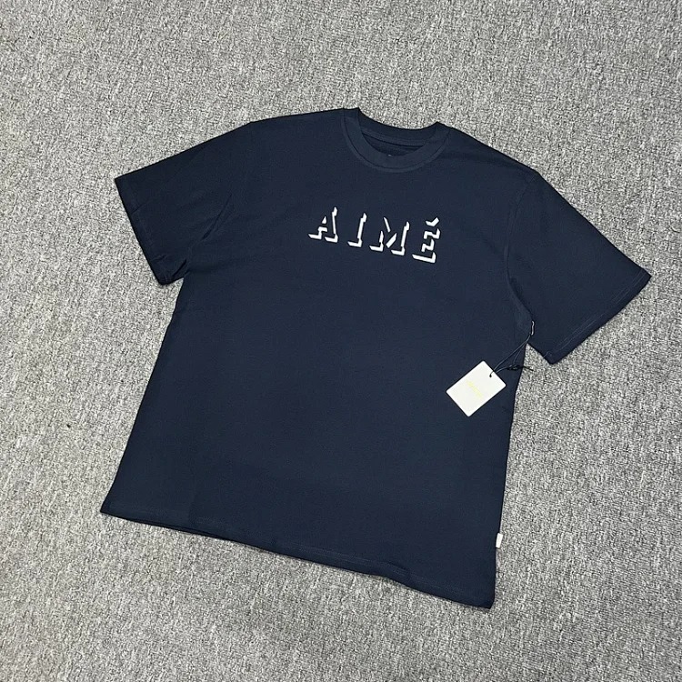 Color block LOGO letter men's and women's loose short-sleeved T-shirt