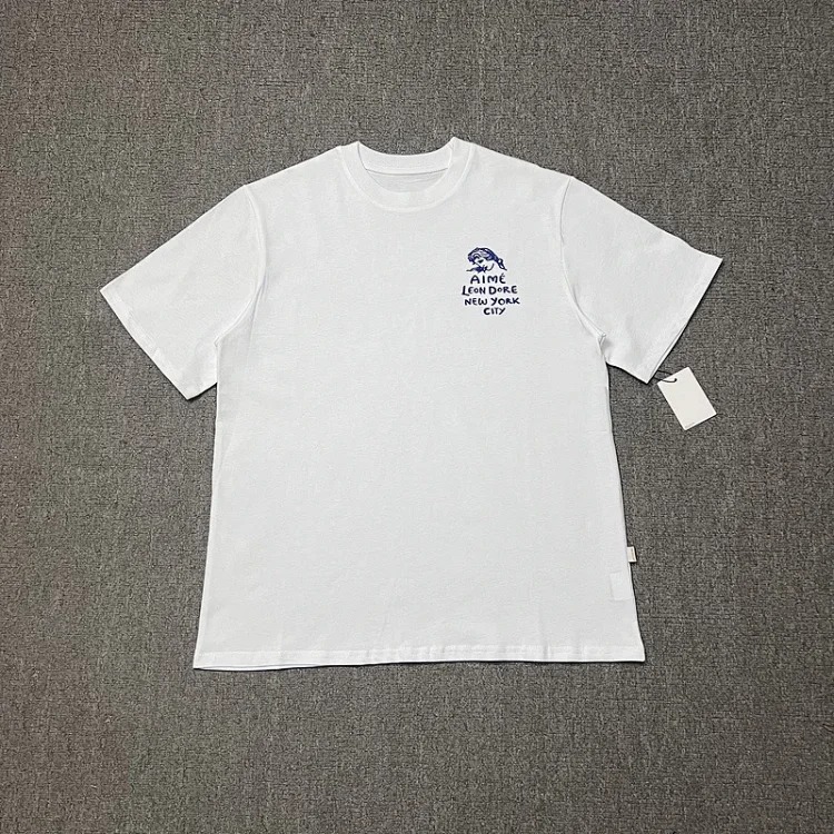 Color block LOGO letter men's and women's loose short-sleeved T-shirt