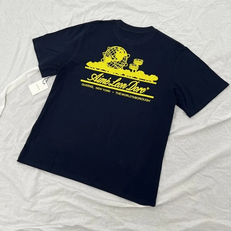 Color block LOGO letter men's and women's loose short-sleeved T-shirt