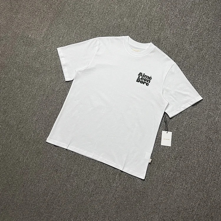 Color block LOGO letter men's and women's loose short-sleeved T-shirt