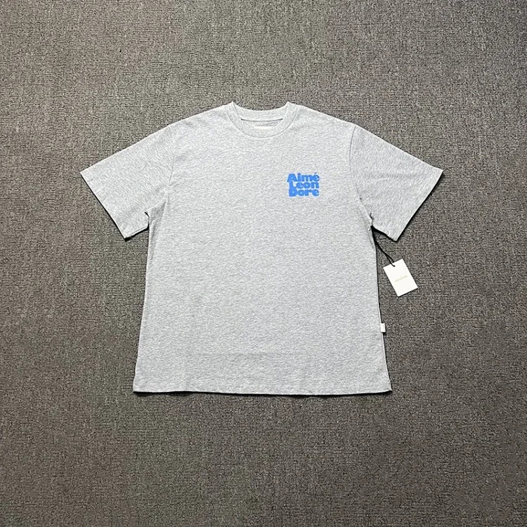 Color block LOGO letter men's and women's loose short-sleeved T-shirt
