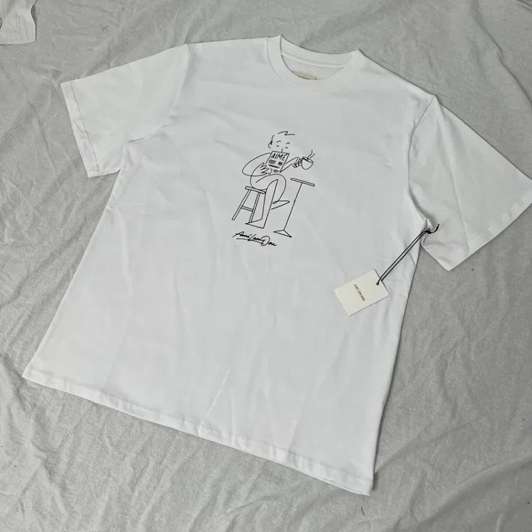 Color block LOGO letter men's and women's loose short-sleeved T-shirt