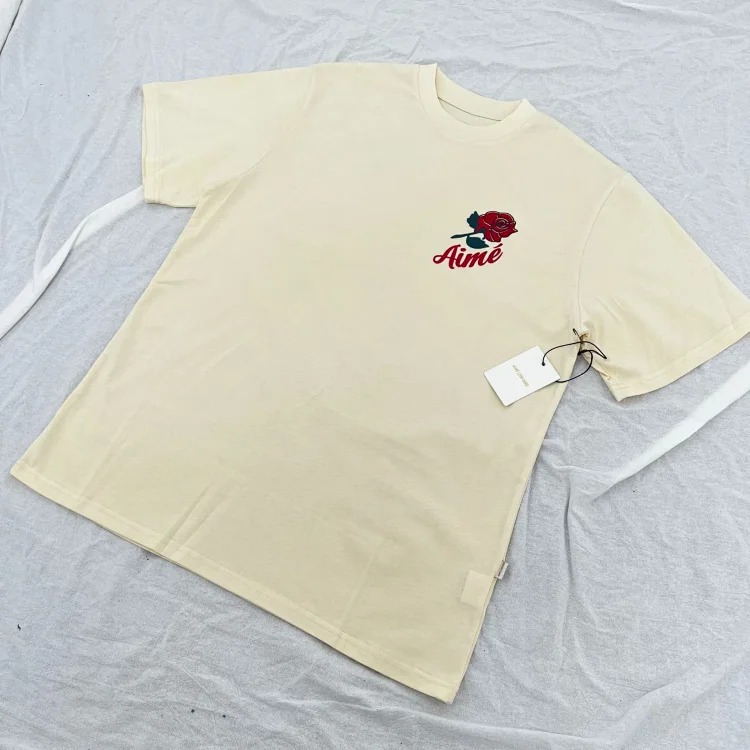 Color block LOGO letter men's and women's loose short-sleeved T-shirt