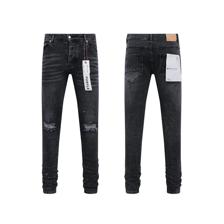American High Street Ripped Patches Trendy Retro Straight Jeans