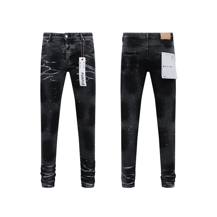 American High Street Ripped Patches Trendy Retro Straight Jeans