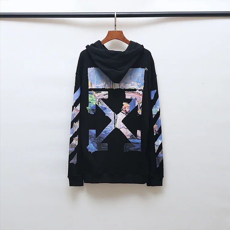 New waist flower arrow graffiti zebra crossing hoodie couple sweatshirt