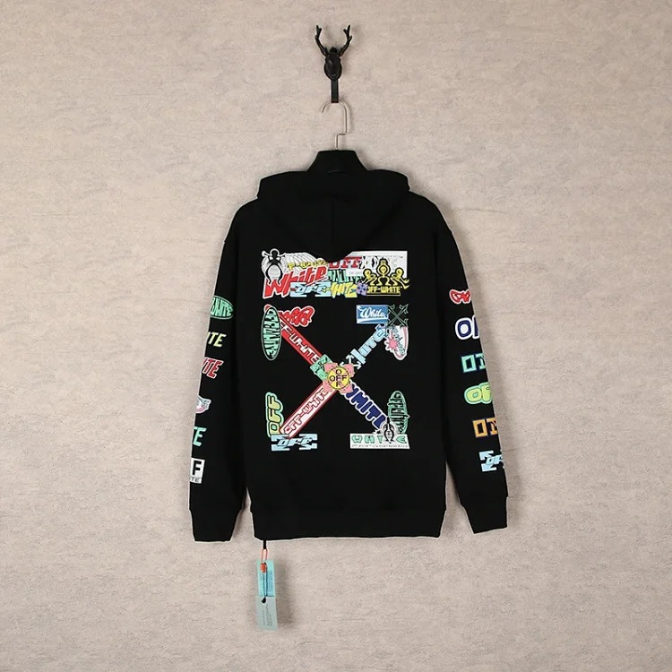 New waist flower arrow graffiti zebra crossing hoodie couple sweatshirt
