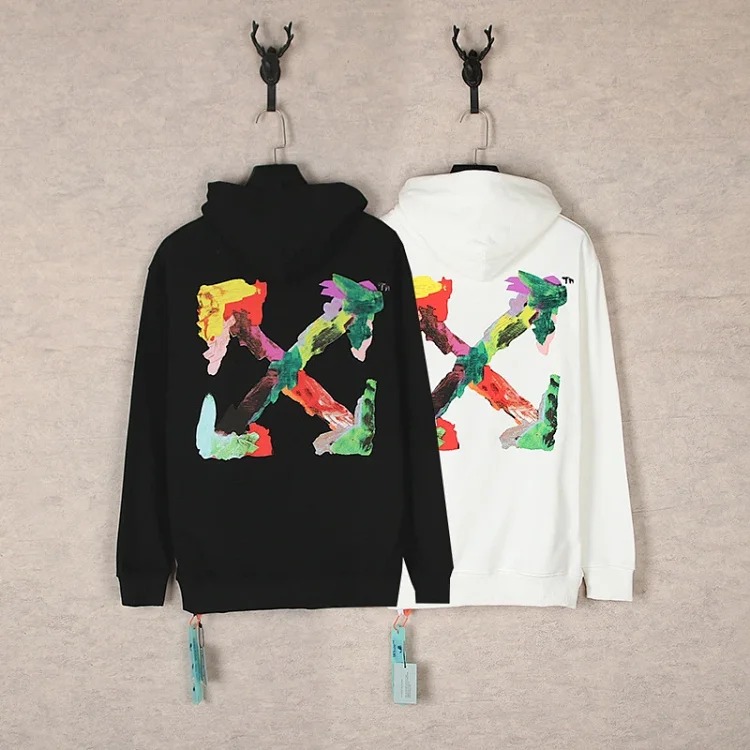 New waist flower arrow graffiti zebra crossing hoodie couple sweatshirt