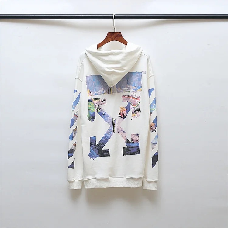 New waist flower arrow graffiti zebra crossing hoodie couple sweatshirt