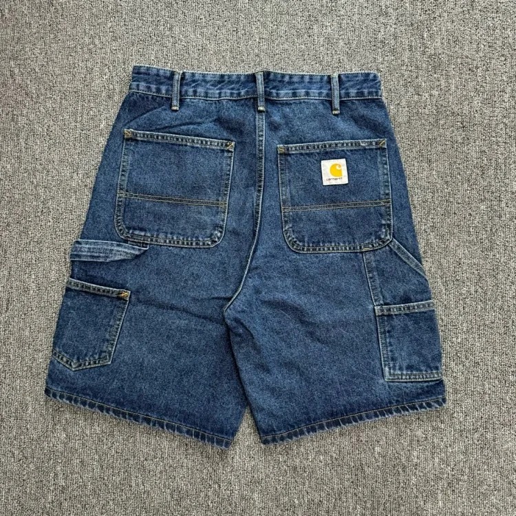 Washed black cargo denim shorts