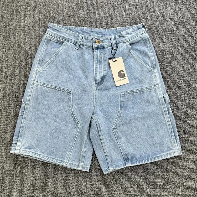 Washed black cargo denim shorts