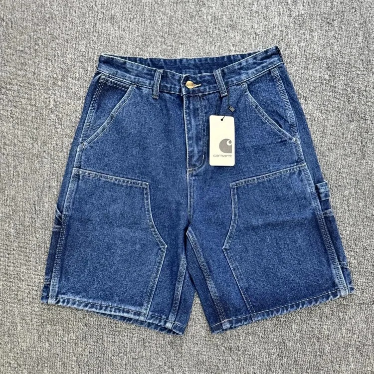 Washed black cargo denim shorts