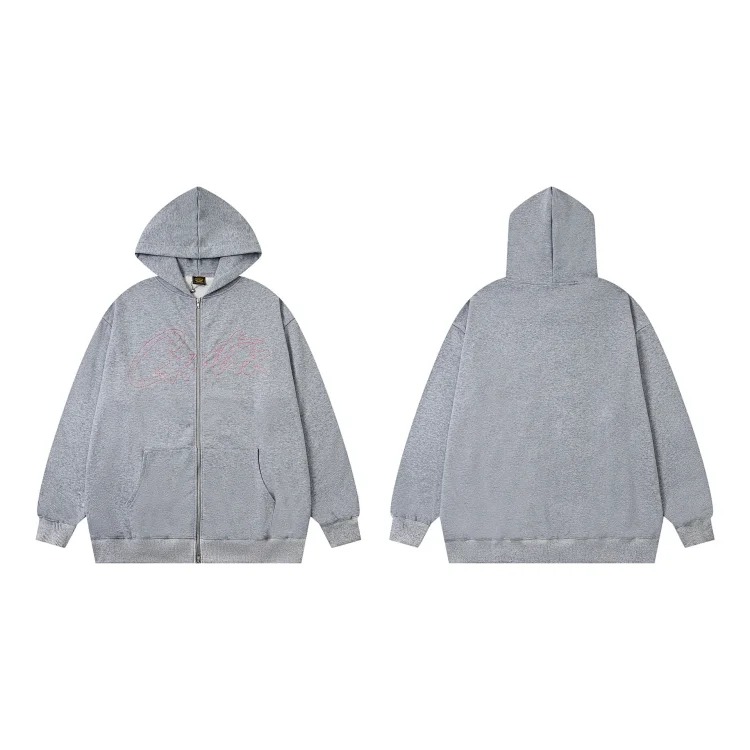 Corteiz knitted zipper hoodie new English letter trendy coat American casual sweater for men and women