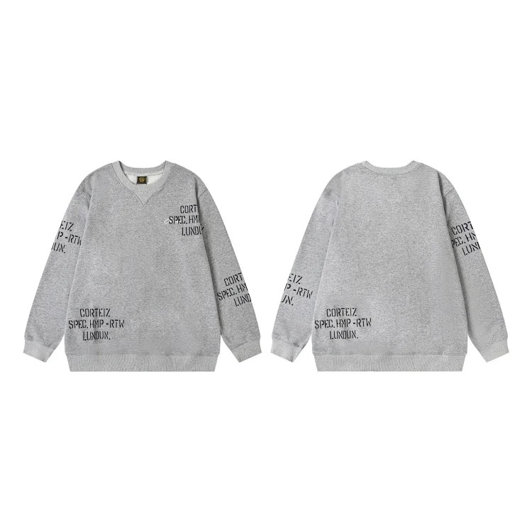 Corteiz knitted zipper hoodie new English letter trendy coat American casual sweater for men and women