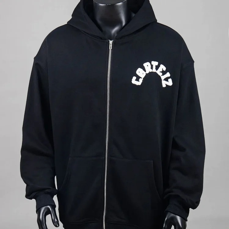 Corteiz knitted zipper hoodie new English letter trendy coat American casual sweater for men and women