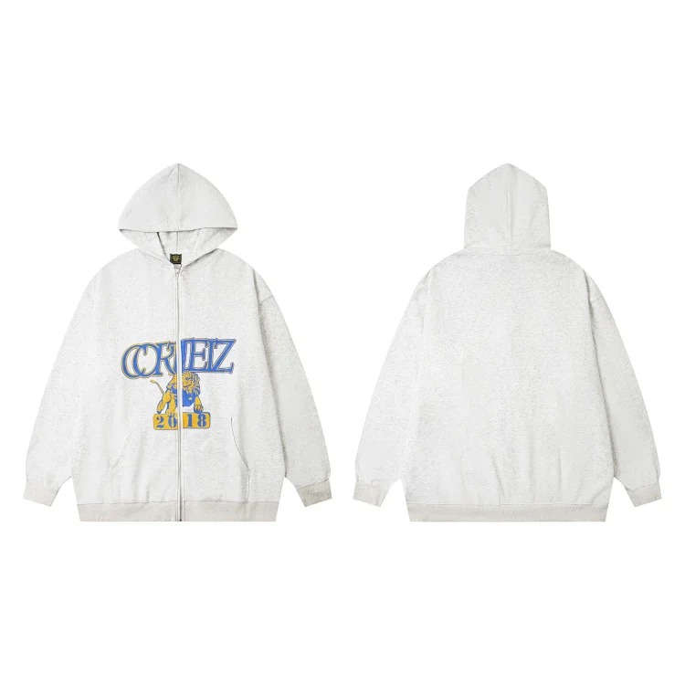 Corteiz knitted zipper hoodie new English letter trendy coat American casual sweater for men and women