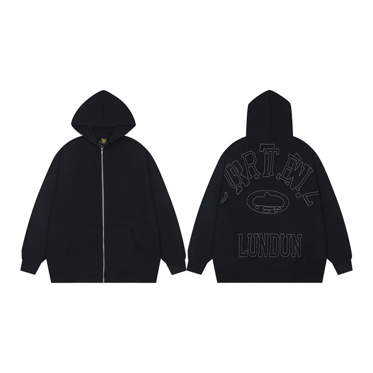 Corteiz knitted zipper hoodie new English letter trendy coat American casual sweater for men and women