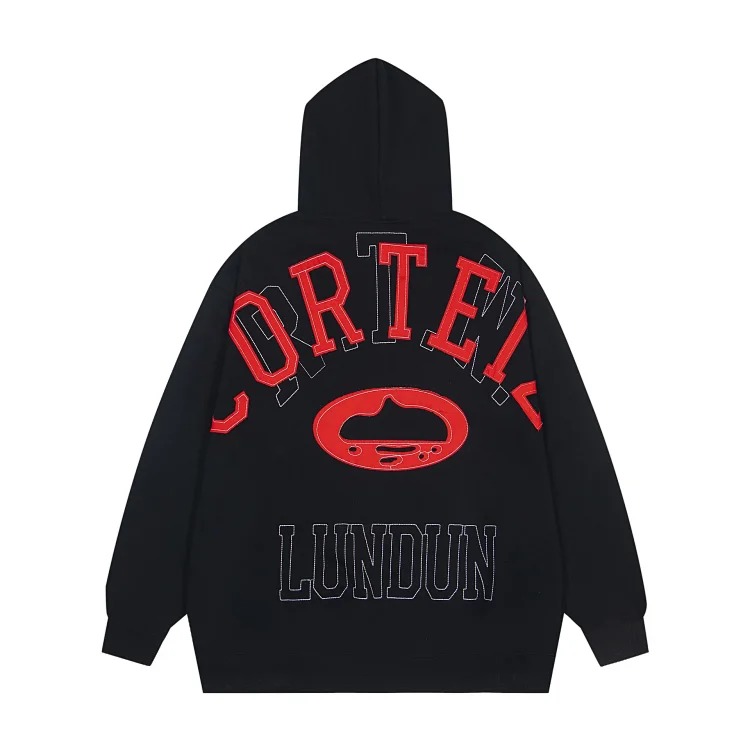 Corteiz knitted zipper hoodie new English letter trendy coat American casual sweater for men and women