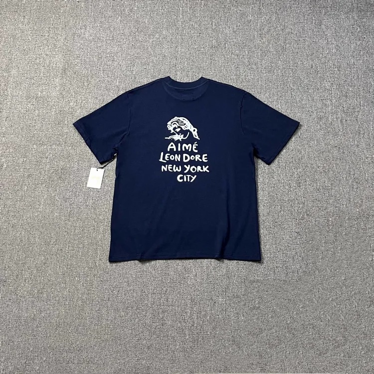 Letter printed landmark building round neck short-sleeved T-shirt