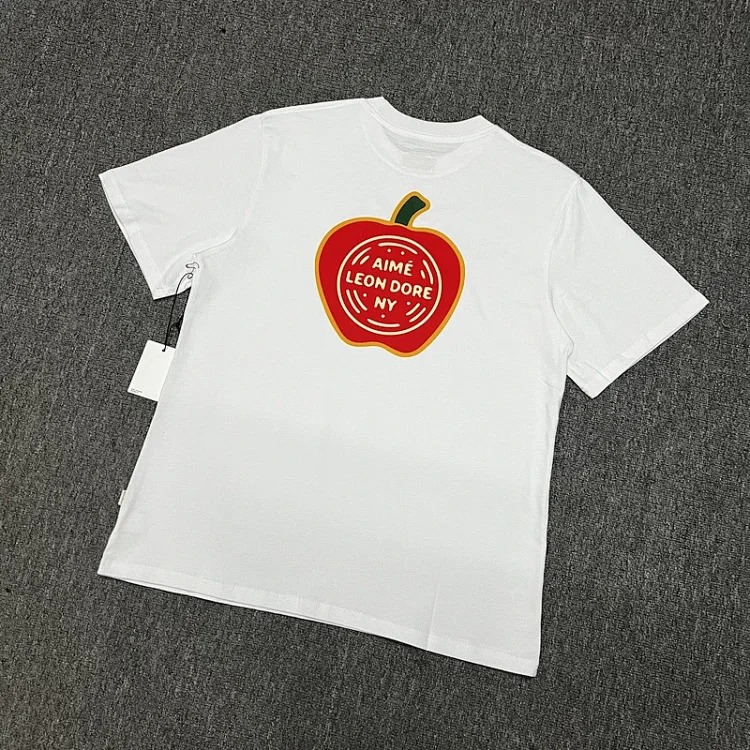 Letter printed landmark building round neck short-sleeved T-shirt