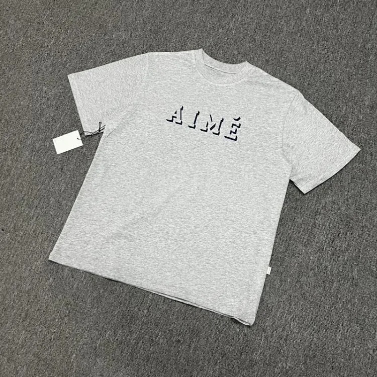 Letter printed landmark building round neck short-sleeved T-shirt