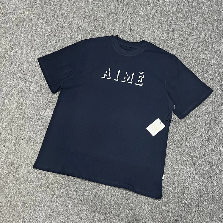 Letter printed landmark building round neck short-sleeved T-shirt