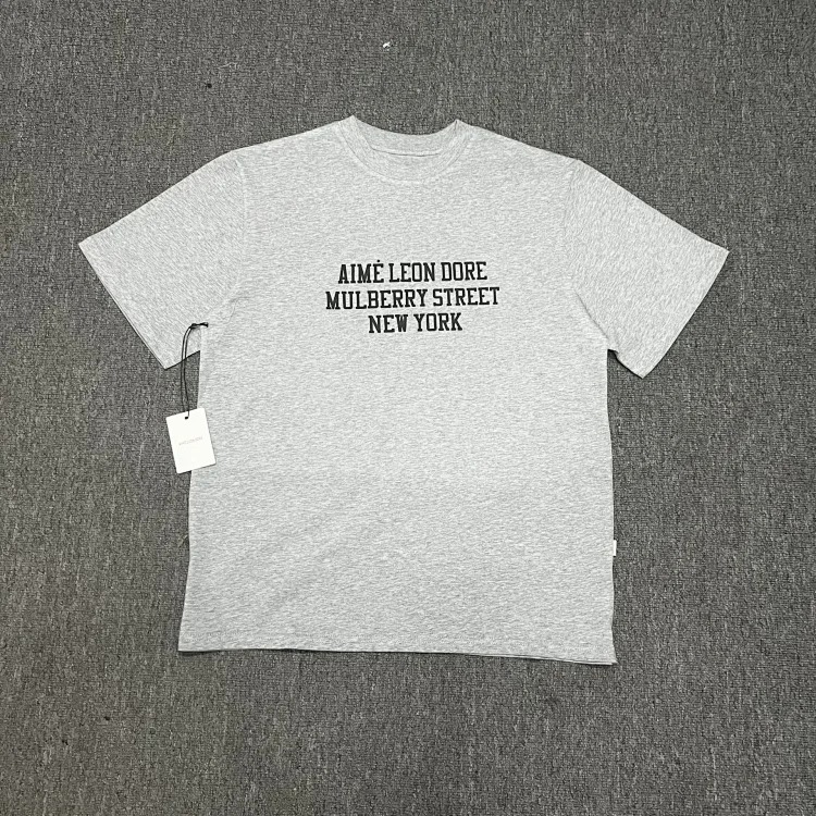 Letter printed landmark building round neck short-sleeved T-shirt