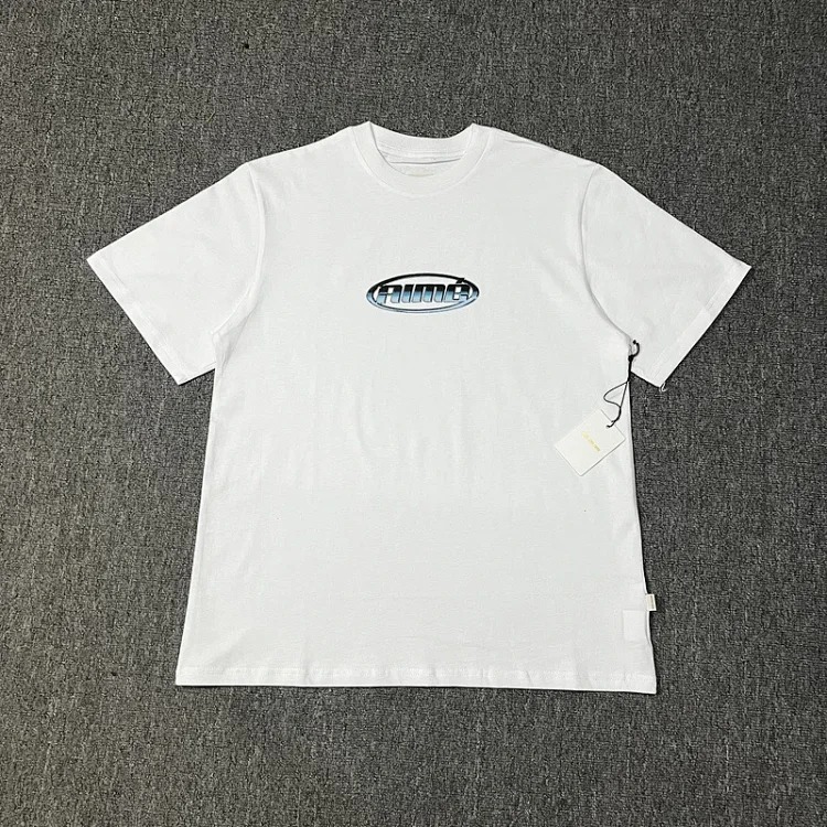Letter printed landmark building round neck short-sleeved T-shirt