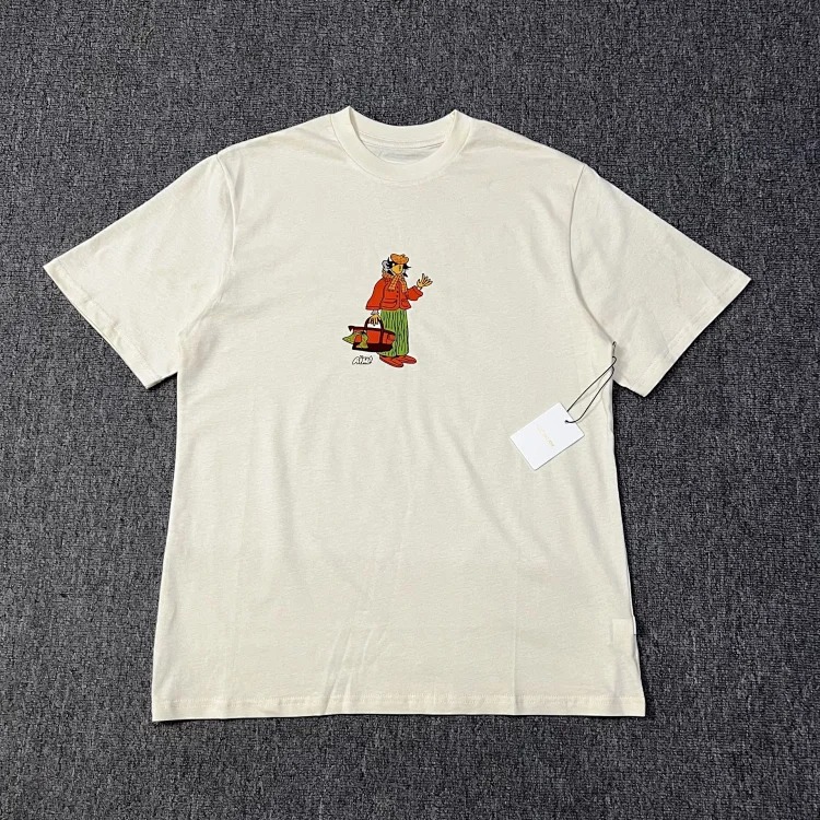 Letter printed landmark building round neck short-sleeved T-shirt