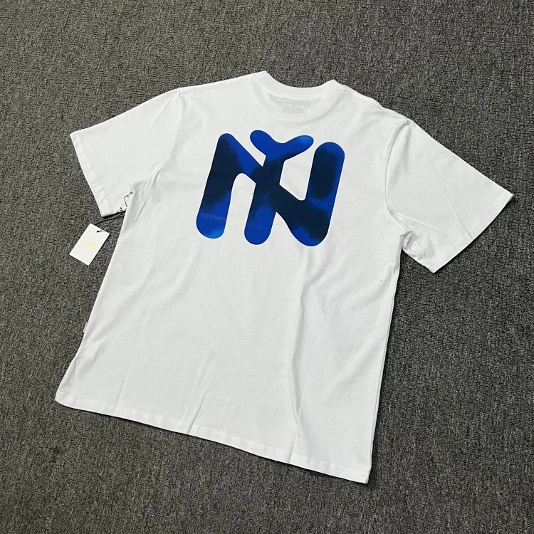 Letter printed landmark building round neck short-sleeved T-shirt