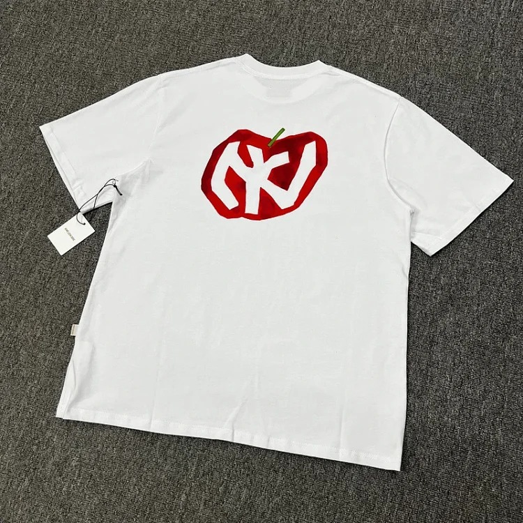 Letter printed landmark building round neck short-sleeved T-shirt