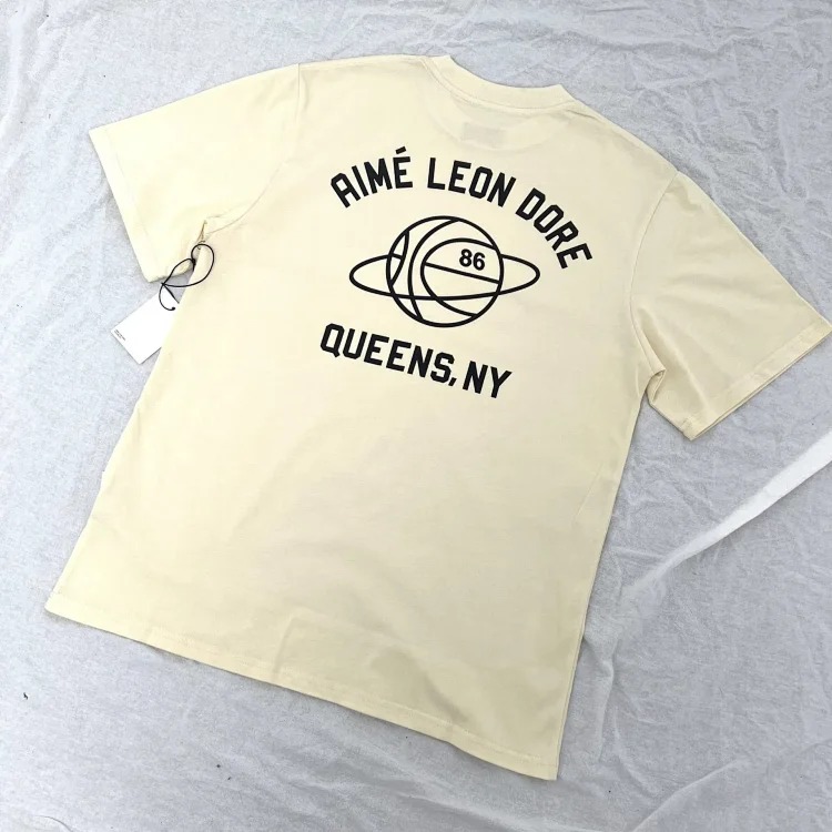 Letter printed landmark building round neck short-sleeved T-shirt