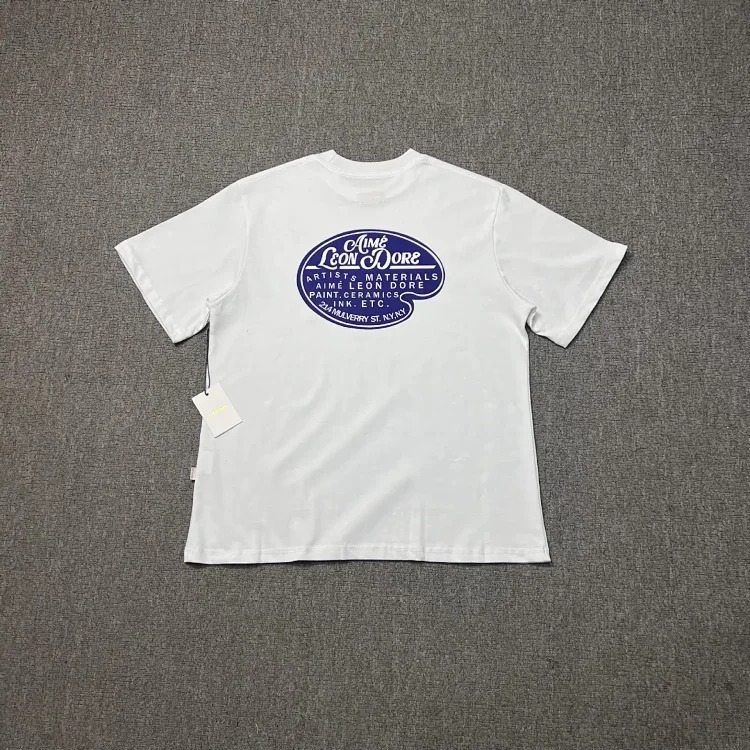 Letter printed landmark building round neck short-sleeved T-shirt