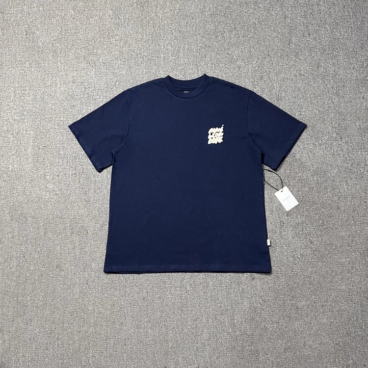 Letter printed landmark building round neck short-sleeved T-shirt