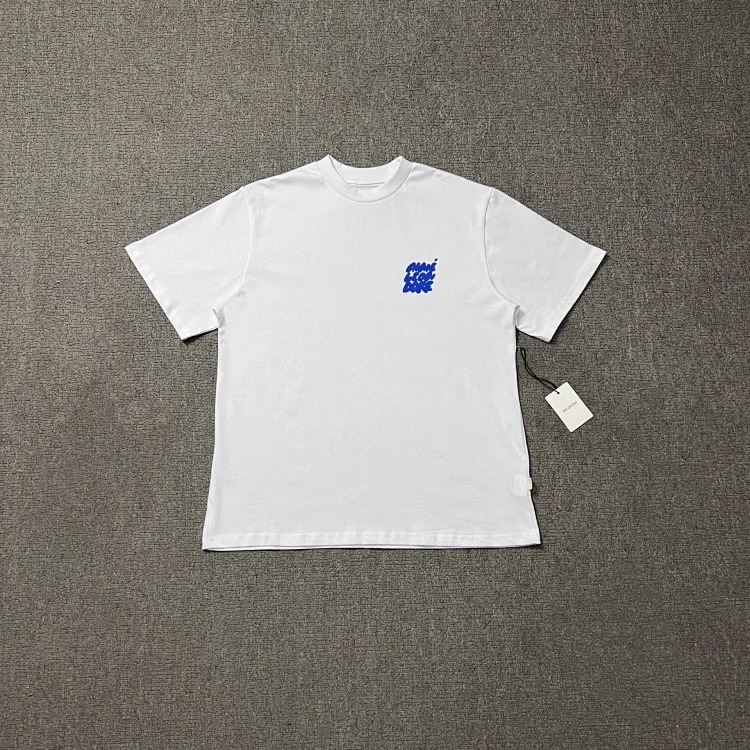Letter printed landmark building round neck short-sleeved T-shirt