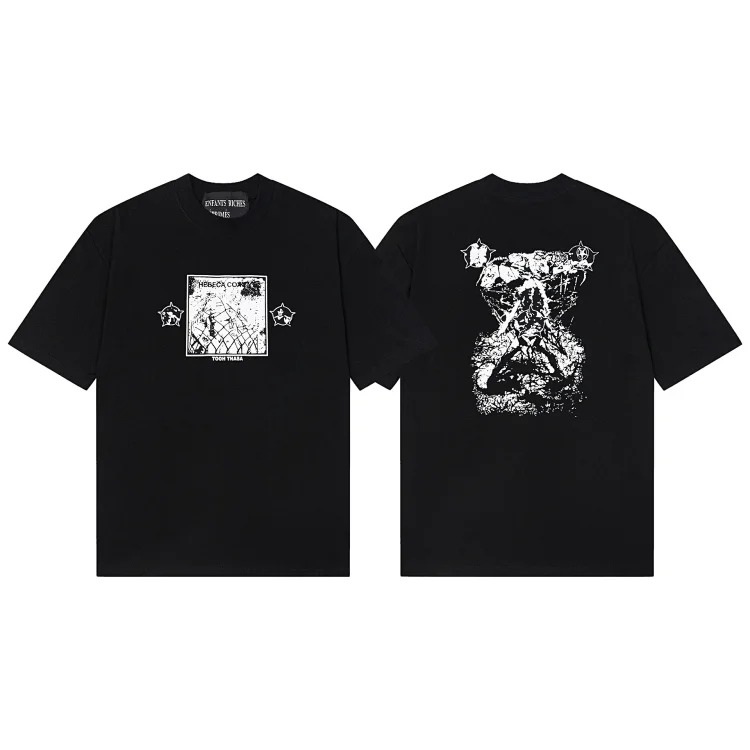 Quiet Eye Print Round Neck Short Sleeve T-Shirt