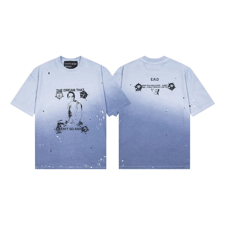Quiet Eye Print Round Neck Short Sleeve T-Shirt