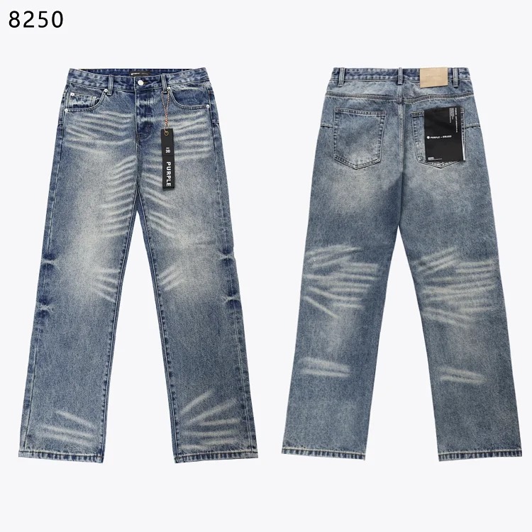 Amiri American high street trendy brand purple small feet straight leg splashed ink graffiti scratched ripped skinny jeans