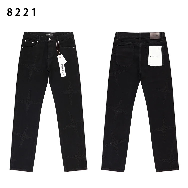 Amiri American high street trendy brand purple small feet straight leg splashed ink graffiti scratched ripped skinny jeans