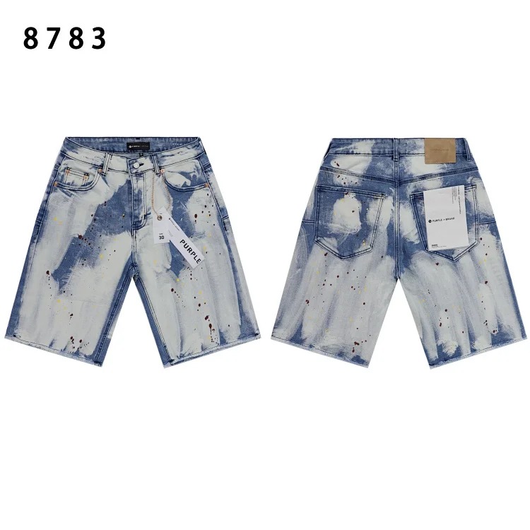 Amiri American high street trendy brand purple small feet straight leg splashed ink graffiti scratched ripped skinny jeans