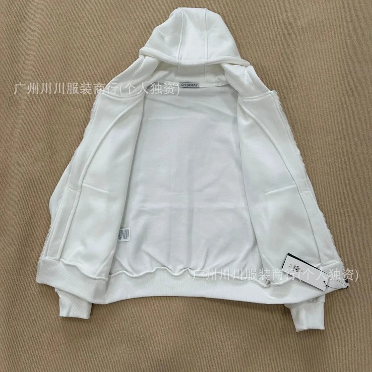 Loose casual velvet pure cotton cardigan zipper hooded solid color outer sweatshirt jacket for men and women