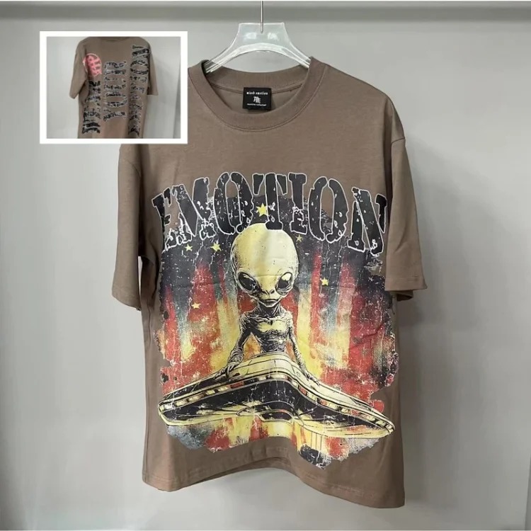 Men's short-sleeved T-shirt with rhinestone color half-sleeve
