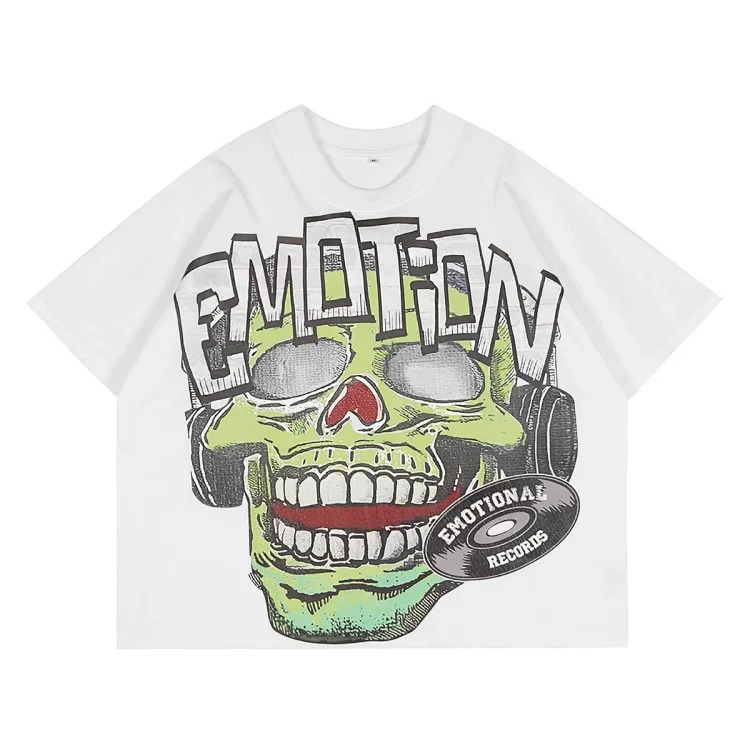 Men's short-sleeved T-shirt with rhinestone color half-sleeve